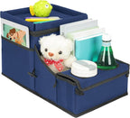 Backseat Organizer for Kids & Adults – Car Seat Cooler Warmer with 2-in-1 Writing Tray, Cup Holders & 11 Storage Compartments | Road Trip Car Organizer for Front & Back Seat (Black) (Navy Blue) - Image 6