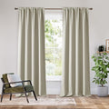 RYB HOME Bedroom Blackout Curtains 80 inches Long, 100% Blackout | Thermal Insulated, Noise Reducing, Curtains for Living Room Nursury, For Sleep, W42 x L80, Biscotti Beige by RYBHOME