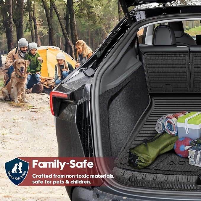 Floor Mats for 2025-2026 Tesla Model Y Juniper RWD 5 Seats, Full Set 15PCS | Custom Fit TPE Floor Liners with Cargo Liner, Seat Back Protectors, Full Trunk Mats, Waterproof, Non-Slip - Image 5