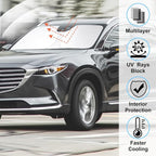 Windshield Sun Shade for 2016-2026 Mazda CX-9 CX9 Accessories | Full covered, Foldable & Durable, Block UV Rays, Reduce Heat, Easy to install, Keep Car Cooler - Image 2