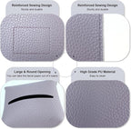 Tissue Box Cover 5X5X5'' PU Leather Tissue Holder Square Tissue Cube Box Organizer for Bathroom Vanity Countertop, Car, Night Stands, Office, Home, Kitchen (2Pack, Light Bray Purple) - Image 3