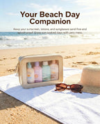 Clear Makeup Bags,TSA Approved Toiletry Bag with Zipper,Sunscreen Bag Clear Makeup Toiletry Pouch Beach Vacation Essentials for Women Teen Girls Gifts(Golden) - Image 3
