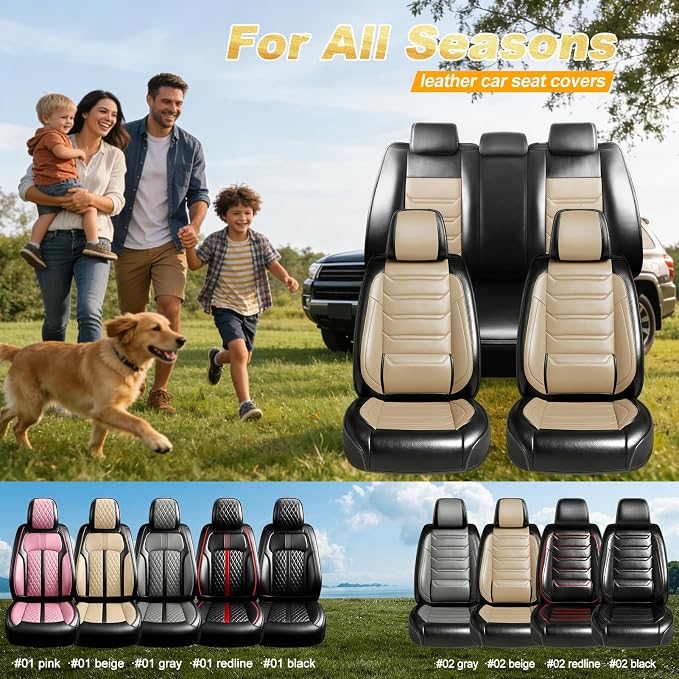 Fit Sonata Seat Covers Custom Fit for Hyundai Sonata 2007-2026, Full Set | Premium Leather Full Coverage Protector, Waterproof, Breathable, Scratch Resistant, Easy Wipe, Airbag Compatible, Black+Beige - Image 9