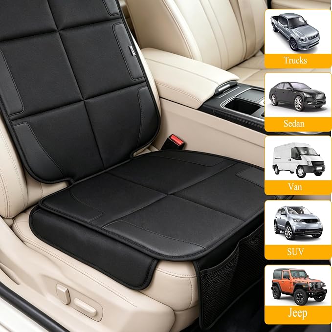 Meolsaek Car Seat Protector for Child Car Seat，600D Waterproof Car Seat Cover，Thickest Padded Non-Slip Fabric for Child and Pet with Pockets (1 pc) - Image 5