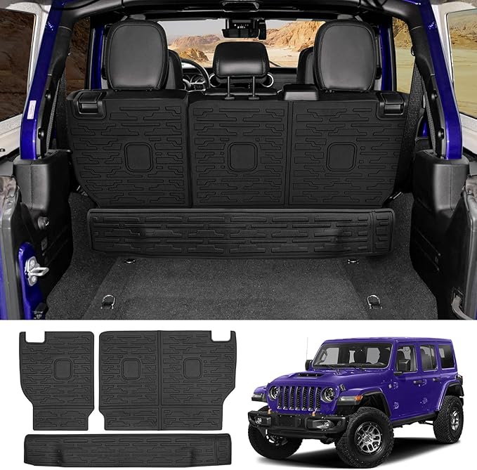 Seat Back Cover Compatible with 2021-2025 Jeep Wrangler JL 4 Door 4XE, All-Weather Protection Cargo Liner Rear Trunk Liner for 2024 Jeep Wrangler JL Accessories by Utiiy