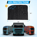 EcoNour Truck 2-Pack Side Window Shade | Stretchable & Breathable Mesh | Privacy Blackout Sunshade for Semi Truck - Kenworth T680 / Peterbilt 589, Peterbilt 579 (XXXL 30" x 48") - Image 3