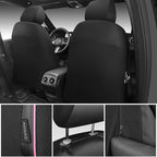 CAR PASS 3D Foam Mesh Leather Car Seat Covers Front Seats,Breathable Mesh Front Seat Covers for Women,Universal Fit for Cars SUV Truck Sedan Van Automotive, Armrest Airbag Compatible,Black and Pink - Image 2