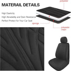 Pariitadin Car Seat Covers Full Set, Washable and Breathable Premium Cloth Automotive Vehicle Seat Cover for Car Interior, Universal Fit for Most Cars, Sedan, Truck, SUV(Black) - Image 7