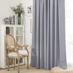RYB HOME Short Blackout Curtains for Bedroom, Room Darkening, Rod Pocket | Thermal Insulated,Summer Heat Light UV Blocking,Triple-weave Fabric,Nursery Kitchen Bathroom,W42 x L48,Silver Grey,2 Panels - Image 6