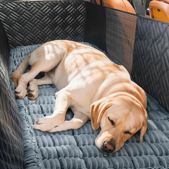 Dog Car Seat Cover for Back Seat, 54"x24.8" Non-Slip Pet Bed Mat, Washable Flannel Travel Mat for SUV & Trucks, Scratch & Spill Proof - Image 8