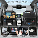 Car Seat Back Organizer with Foldable Table Tray Back of Seat Car Organizer with Touch Screen Phone Holder Premium Pu Leather Material for Kids, Pets & Travel Accessories(1 Pack) - Image 2