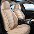 Coverado Car Seat Covers, Front Covers for Cars, Car Seat Cover Front Seats, Car Seat Protector Waterproof, Leather Car Seat Cushion, Universal Interior Covers Seat Protectors for Most Cars Beige by COVERADOAUTO