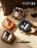 Clear Makeup Bag with Zipper Small Travel Cosmetic Case Navy Blue Mini Pouch for Purse Accessories Car Storgae Essentials Bag Purse Pouch Organizer Compact Small Clear Toiletry Bag for Traveling - Image 9