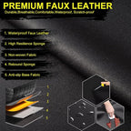 Front Seat Covers for Nissan Xterra 2011-2015 Faux Leather | Waterproof Breathable Scratch Resistant 360° Wrap Airbag Compatible Easy Clean (2 Seats,Black ) - Image 5