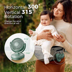 Momcozy Portable Stroller Fan with Clip, 4-Speed Mini Cooling Fan, 0.26 Lb | Ultra-Light Rechargeable Design, Gaps ≤ 4.5 mm, Rotating Handheld Cooling for Carriers, Backpacks and Tables - Image 6