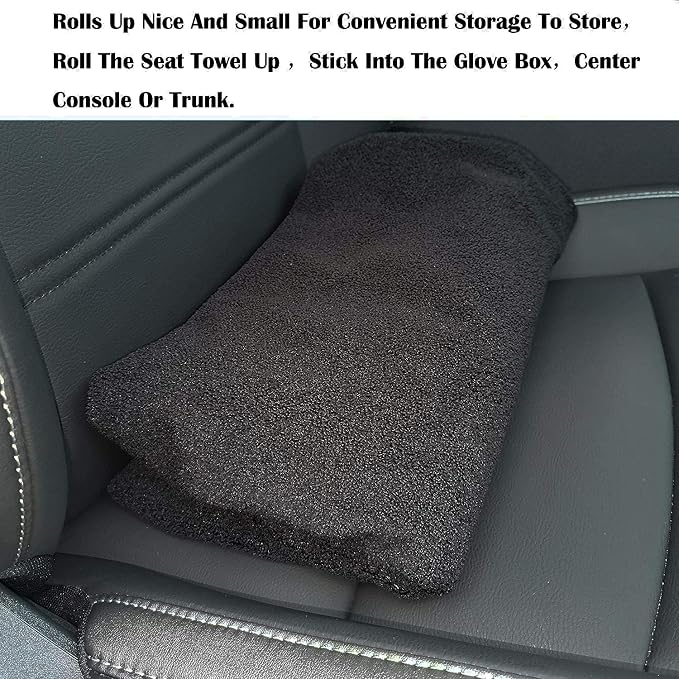 Car Seat Cover Protector Front Seats,for Gym Workout,Running,Swimming,Beach and Hiking,Waterproof Sweat Towel Bucket Seat Covers for Cars SUV Trucks (Black, 2Pcs) - Image 6