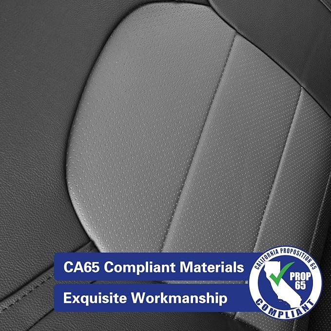 EKR Ram 1500 Seat Covers Custom Fit for (Quad Cab) RAM 1500 ST/SLT/Tradesman/Express/Big Horn/Outdoorsman 2011-2018,Waterproof Black Car Seat Cover for Trucks Full Set-Faux Leather (Black/Gray) - Image 4