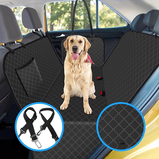 Dog Car Seat Cover for Back Seat with Storage Pocket Seat Covers for Cars | Protects Against Dirt Dog Hammock Scratch Prevention Fits for SUVs and Trucks, Black 54"x 58" - Image 6