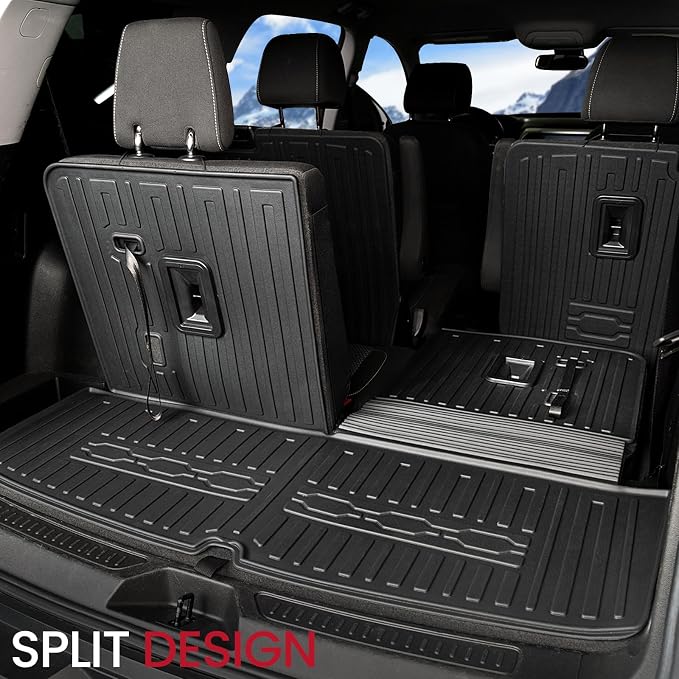 Cargo Mat for GMC Acadia 2017-2023 Accessories 6/7 Seats | One-Piece Cargo Liner & Rear Seat Back Protector, All Weather TPE, Non Slip & Odorless & Scratch Proof, Quick Clean - Image 3