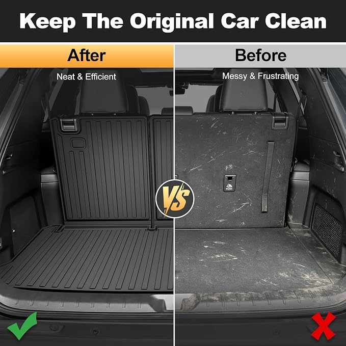 Cargo Mat Fit for Toyota Grand Highlander 2024 2025 2026 with Seat Back Mat | Not for Highlander, 2-in-1 Cargo Liner, Custom Fit, All-weather Protection, Waterproof, Easy to Clean, Heavy Duty - Image 5