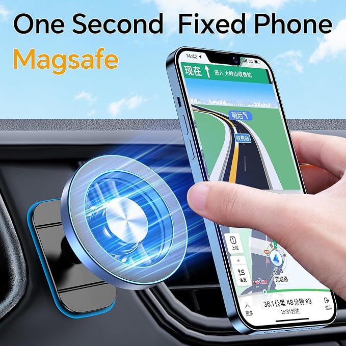 for Magsafe Car Mount【20 Strong Magnets】Magnetic Phone Holder for Car Phone Holder Mount Dash Mounted Holders Cell Phone Holders for Your Car Accessories for Women Men for iPhone 17 16 15 14 - Image 3