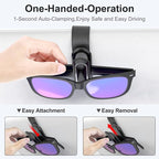 Veharvim Sunglass Holder for Car (2 Pack, One-Handed Operation, Gentle & Secure Hold, Silicone Padded, Universal Fits Sunglass and Car Visor) - Sunglasses Clip for Car Visor (Black & Silver, 4 Pack) - Image 2