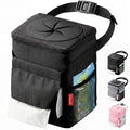 Lifewit Car Trash Can with Lid, Garbage Bag Hanging, Trash Bin, 2 Gallon | Leakproof, Waterproof, Tissue Holder, Adjustable Straps, Magnetic Snaps, Automotive Interior Accessories, Black by Lifewit