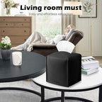 Tissue Box Cover, Tclouda, Modern PU Leather Square Tissue Box Holder for Creative Decorative, Ideal for Bathrooms/Office/Car/Nightstand/Outdoor Tent/Dining Table, 5"X5"X5", Single Black - Image 3