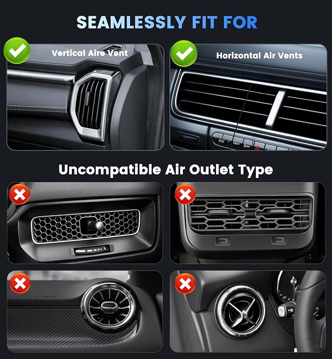 Magnetic Car Charger Mount 15W for iPhone 17-12 Pro Max | N52 Strong Magnets, 360° Rotation, Dashboard & Vent Mount, Compatible with Magnetic Cases, Gift for Men, Black - Image 8