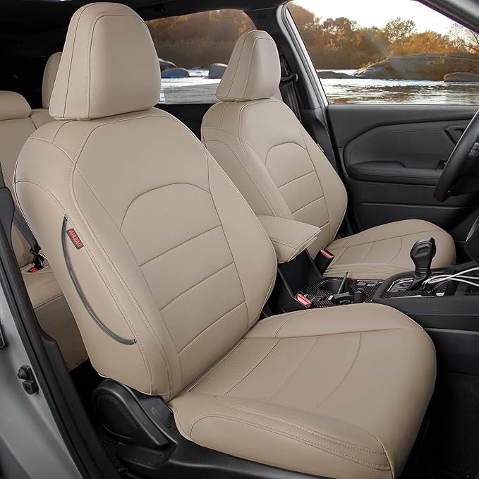 Custom Seat Covers for 2025 Subaru Forester,Rear w/Armrest,Faux Leather | Full Set Suv Seat Cushion,Easy Installation,Factory Look,Waterproof Car Seat Protector (Beige-2) by Coverdream