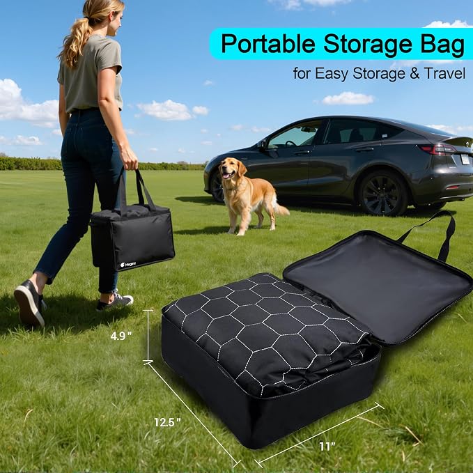 Meginc Dog Seat Covers for Back Seat, Dog Car Seat for Tesla Model 3, 100% Waterproof Pet Seat Cover Protects from Scratches, Scuffs, Hammock for Tesla with Mesh Window & Headrest Protection - Image 7