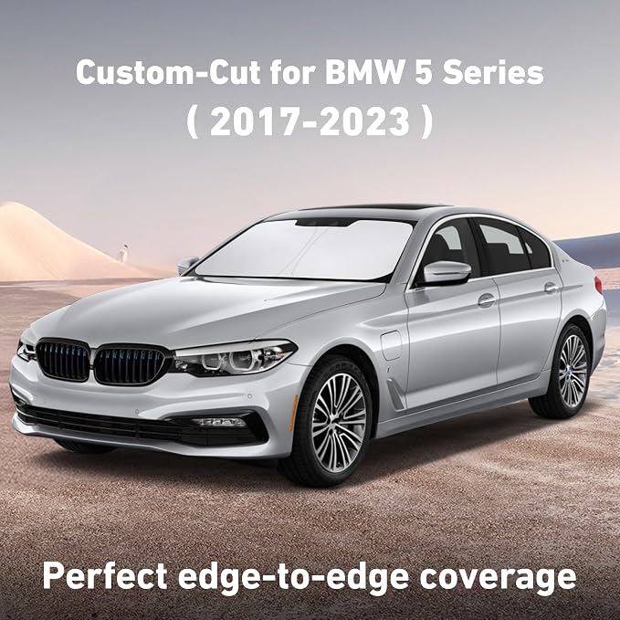 EcoNour Windshield Sunshade Compatible for BMW 5 Series G30 G31 2017-2023 | Sun Visor for Front Windshield & Window Sun Shade Cover, UV Heat Blocker & Protector, Car Accessories - Image 2