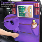 LUCMO Car Backseat Organizer with Touch Screen Tablet Holder, Dark Purple | 9 Storage Pockets,Clear Tablet Holder,Protectors Kick Mats,Travel Accessories,Seat Cover,Road Trip Essentials - Image 4