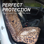 Sweat Towel Car Seat Cover Protector Front Seats for Gym Workout, Running, Swimming, Beach and Hiking, Waterproof Universal Seat Cover for Car, Trucks, Van & SUV (2, Leopard Head, Front) - Image 3