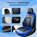 Fit Mazda 6 Seat Covers Custom Fit for Mazda 6 2007-2021, Full Set | Premium Leather Full Coverage Protectors, Waterproof, Breathable, Scratch Resistant, Easy Wipe, Airbag Compatible, Black+Blue - Image 7