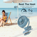 IRIS USA WOOZOO Cordless Portable Clip On Fan, USB-C Rechargeable, Black | LED Light, Mosquito Repellent Tray, 360° Tilt, 3 Speeds, Pet Stroller Car Fan, Camping Golfing Outdoor Use - Image 8