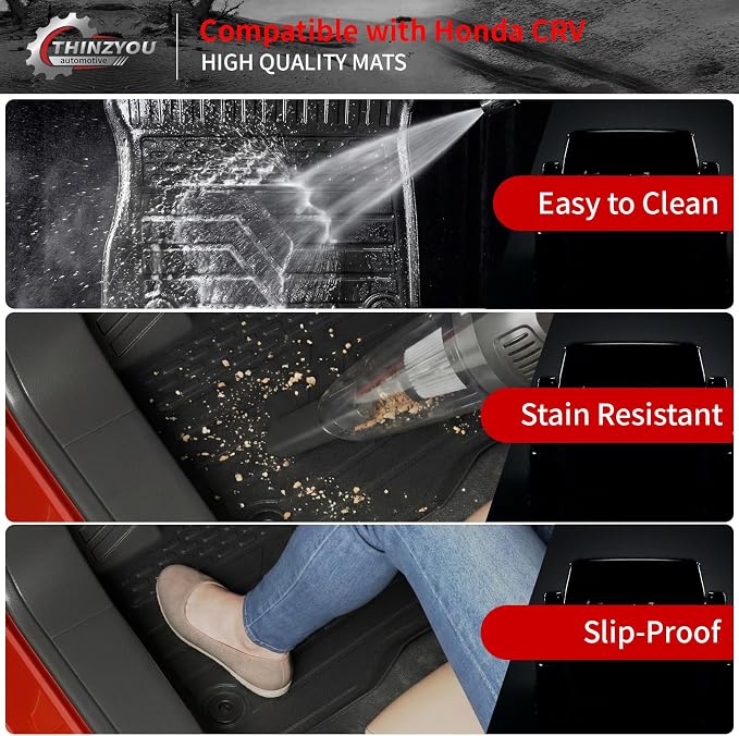 Floor Mats Set for 2023 2024 2025 2026 Honda CRV Gas | with Lower Deck Non-Hybrid Trunk Mat Cargo Mat Liner TPE All Weather Back Seat Cover 2024 CR-V Accessories - Image 4