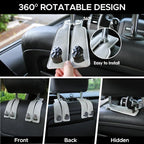 Leather Car Purse Hook for Headrest, 2 Pack (Grey-Black) | Twin Hooks Headrest Hangers, 2/4 Pack, No-Slip, Scratch-Proof, Holds Purses, Backpacks, Grocery Bags, Car Organizer Gift - Image 4