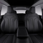 Custom Seat Covers for 2025 2026 Tesla Model Y Juniper 5-Seater - Black | Waterproof Breathable Nappa Leather, OEM Factory Style Full Set, Full Coverage Design with Armrest Covers, Airbag Compatible - Image 3