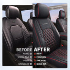 Huidasource Front Seat Covers for Wrangler JK 2007-2017 (Front Pair/Black&Red) - Image 3