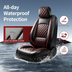 Fit for CH-R Car Seat Covers Compatible with Toyota CHR 2018-2022 - Waterproof Breathable Leather Automotive Seat Cushions Protector, Airbag Compatible,Only 2 Front seat Covers(Redline) - Image 2