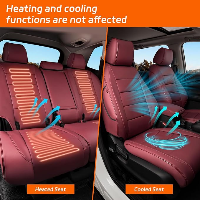Ranaya Custom Fit Lexus Seat Covers for Lexus GX460 2012–2023 | for Base,Premium,Luxury,6-Passenger Full Set,(2nd Row Captain Chairs),Waterproof Leatherette, Pet & Kid Friendly,Burgundy - Image 5