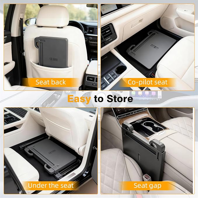 Car Steering Wheel Tray, Adjustable Laptop Desk with Drawer & Non-Slip Pad | Multipurpose Vehicle Tray, Non-Slip , Built-in Storage Drawer, Secure & Durable - Image 7