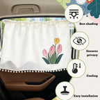 Car Side Window Sun Shade Privacy Curtain for Baby, 25.2"x18.1" Cute Blackout UV Protection Car Window Shades with Suction Cup for Back Seat, Auto Camping Windows Screen Shades (One Big Tulip) - Image 5