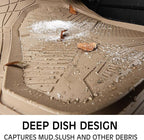 CAR PASS Heavy Duty Rubber Car Mats, Deep Dish Car Floor Mats Full Set, Universal All Weather Automotive Mats 3 Pieces Trim to Fit for Sedans SUVs Trucks, Waterproof Anti-Slip Floor Mats, Full Beige - Image 5
