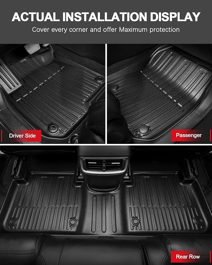 Floor Mats Fit for 2017-2022 Honda CRV(Not for Hybrid or Touring) | Custom Fit All Weather TPE Rubber Honda CR-V Accessories Floor Liners Cargo Liner Back Seat Cover Protector Full Sets - Image 3