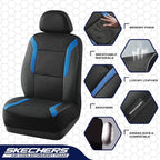 Skechers Memory Foam Car Seat Covers, Air Cool Mesh Thick Seat Covers,Car Seat Covers Front Seats Airbag Compatible, Automotive Comfort & Protection for Most Cars, Vans,Trucks, SUVs,Blue - Image 3