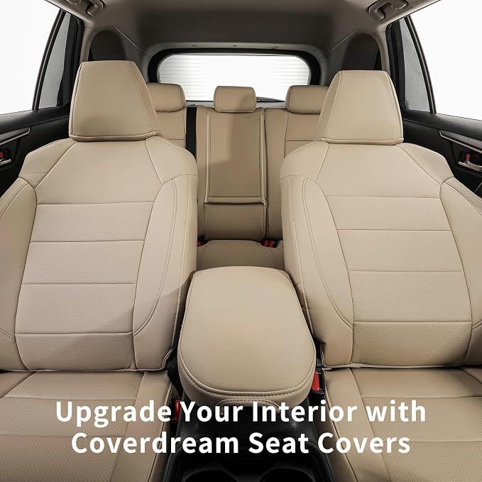 Faux Leather Seat Covers for 2022-2026 Toyota Corolla Cross Hybrid | Full Set Suv Seat Cushion for Corolla Cross L/XLE/LE,Luxury Waterproof Car Seat Protector,Factory Look,Beige - Image 2
