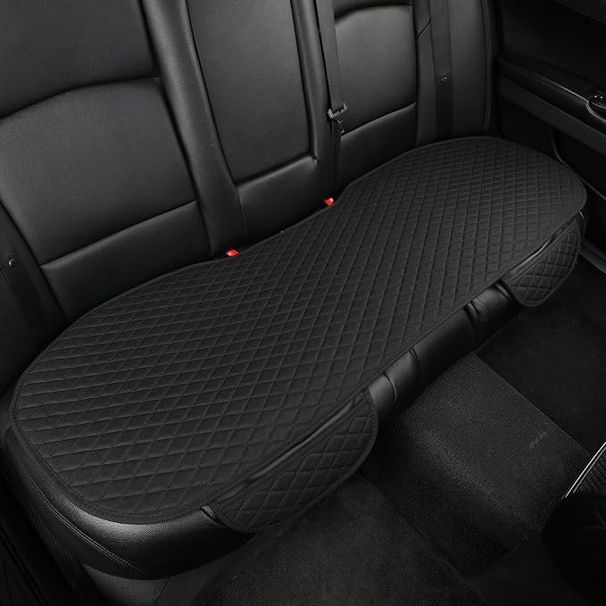 West Llama Linen Car Seat Covers,Bottom Seat Covers for Cars Include 1 Rear Bench Cover Universal Fits 90% Vehicles,SUVs,Cars,Sedans,Black by WESTLLAMA