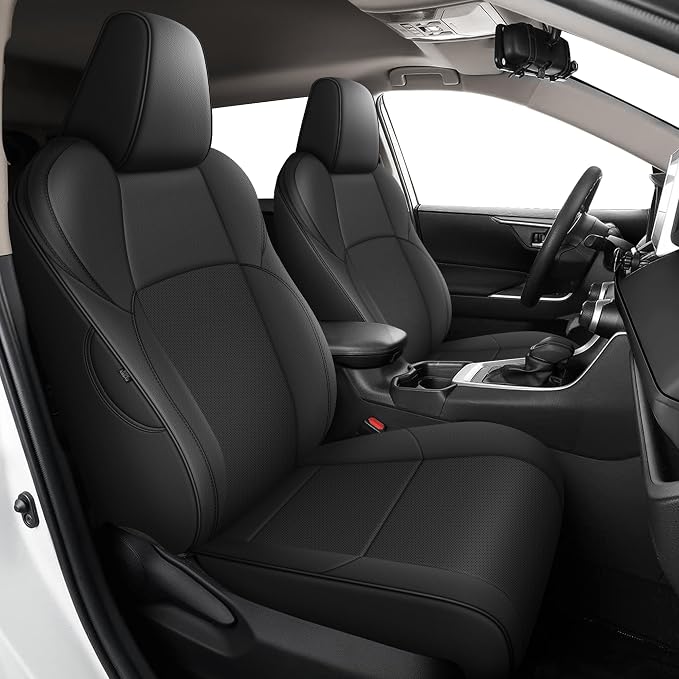 Custom Fit Seat Covers for Toyota bZ4X XLE Limited 2023-2026 Black | Full Seat Precision fit, Premium faux leather, Waterproof protection, Breathable comfort, Airbag compatible, Easy maintenance by AOMSAZTO